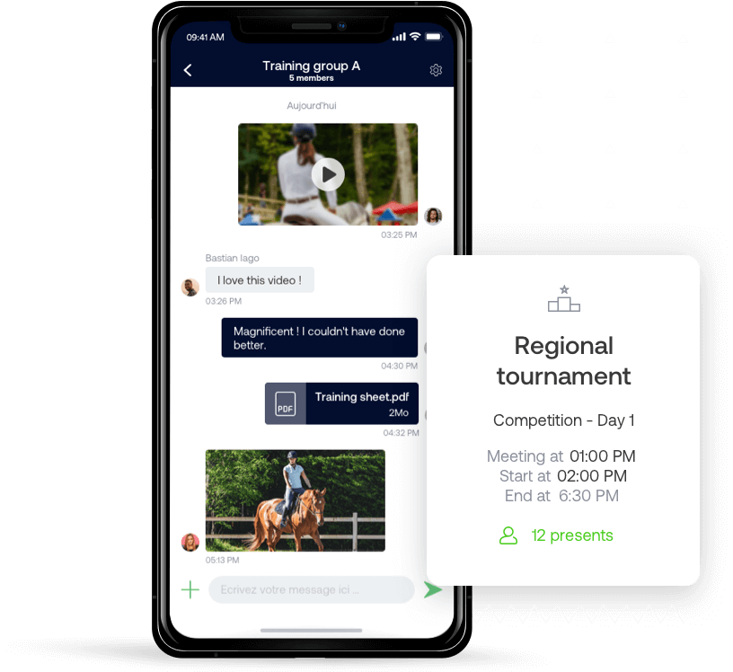 A aplicação SportEasy de equitação