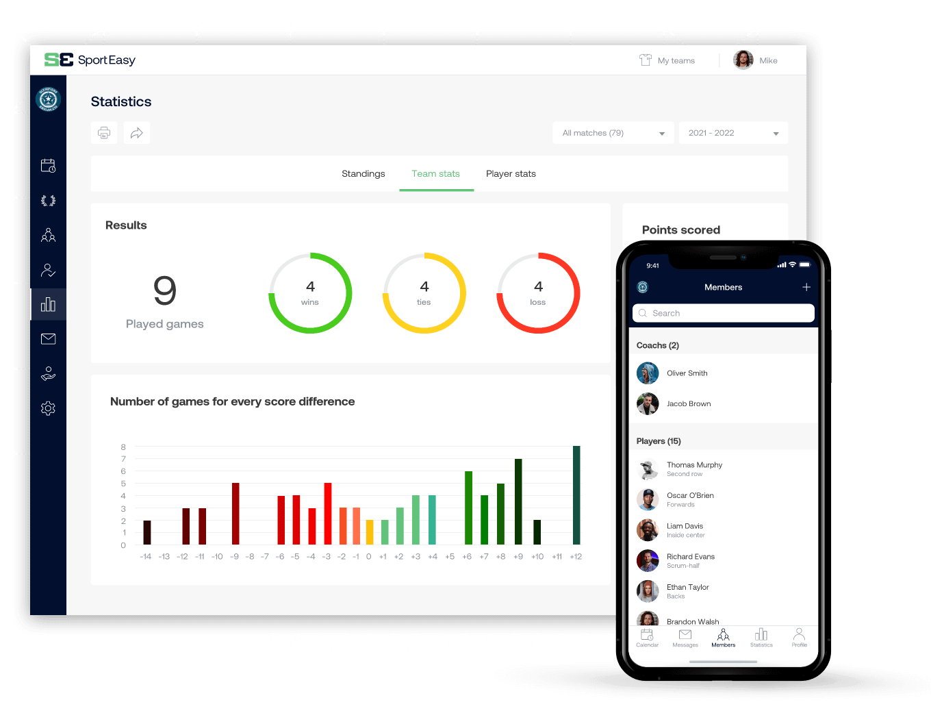Web und mobile App für Eishockey Mannschaften