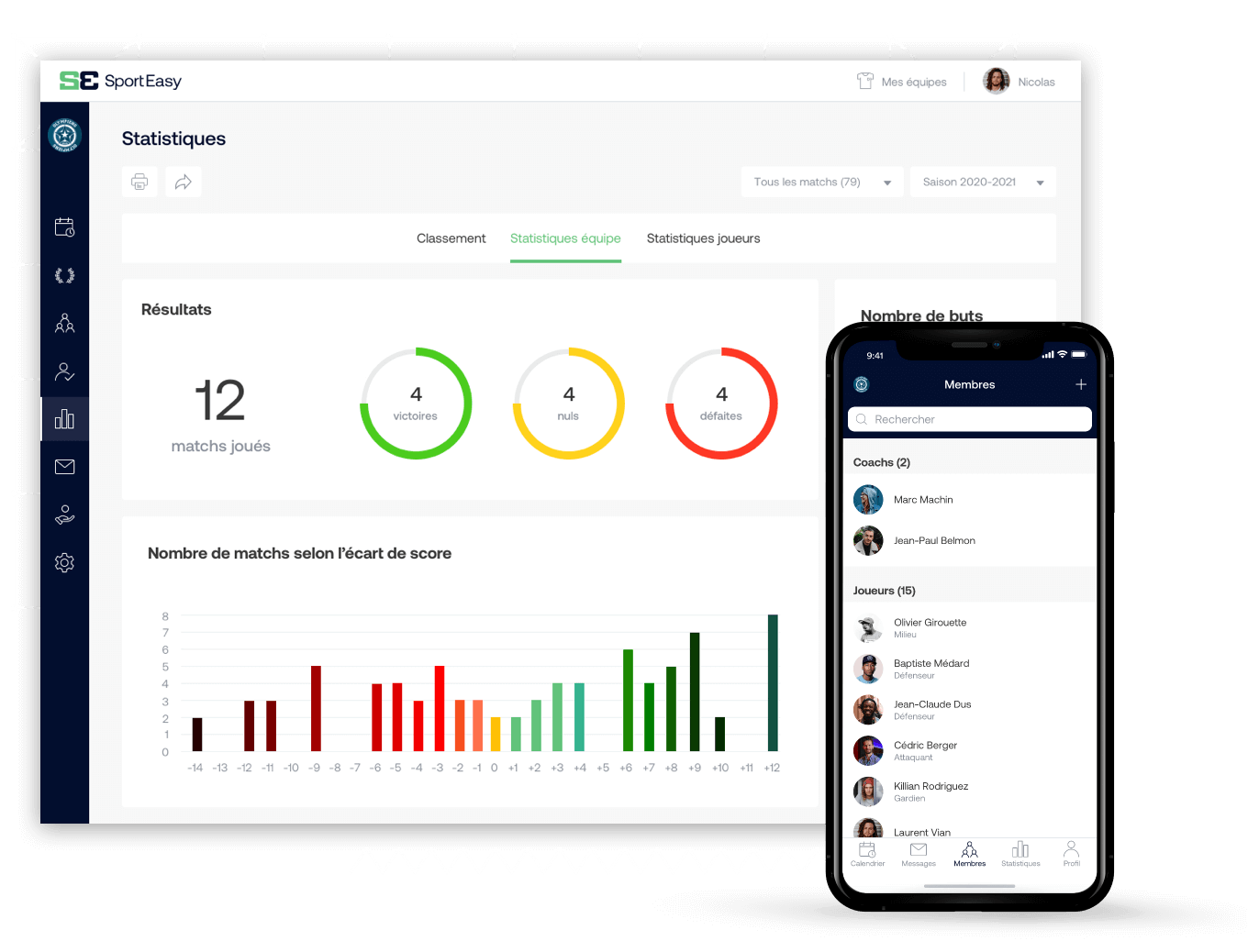 App web et mobile pour équipe de kayak-polo